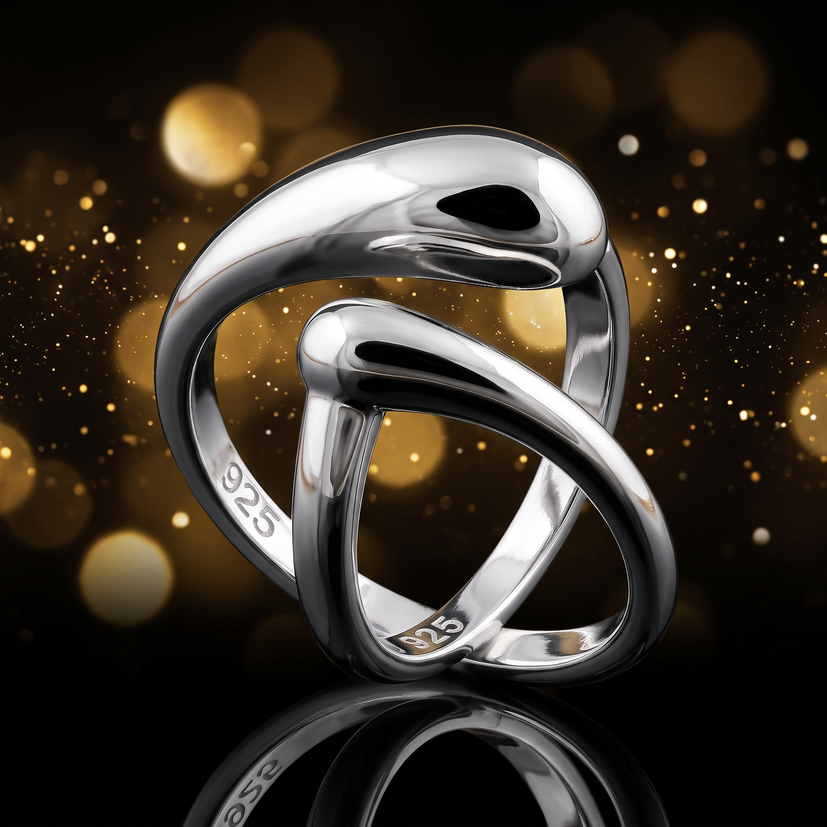 Sterling Silver 2.4mm Teardrop Bypass Open Wrap Ring for Women life4