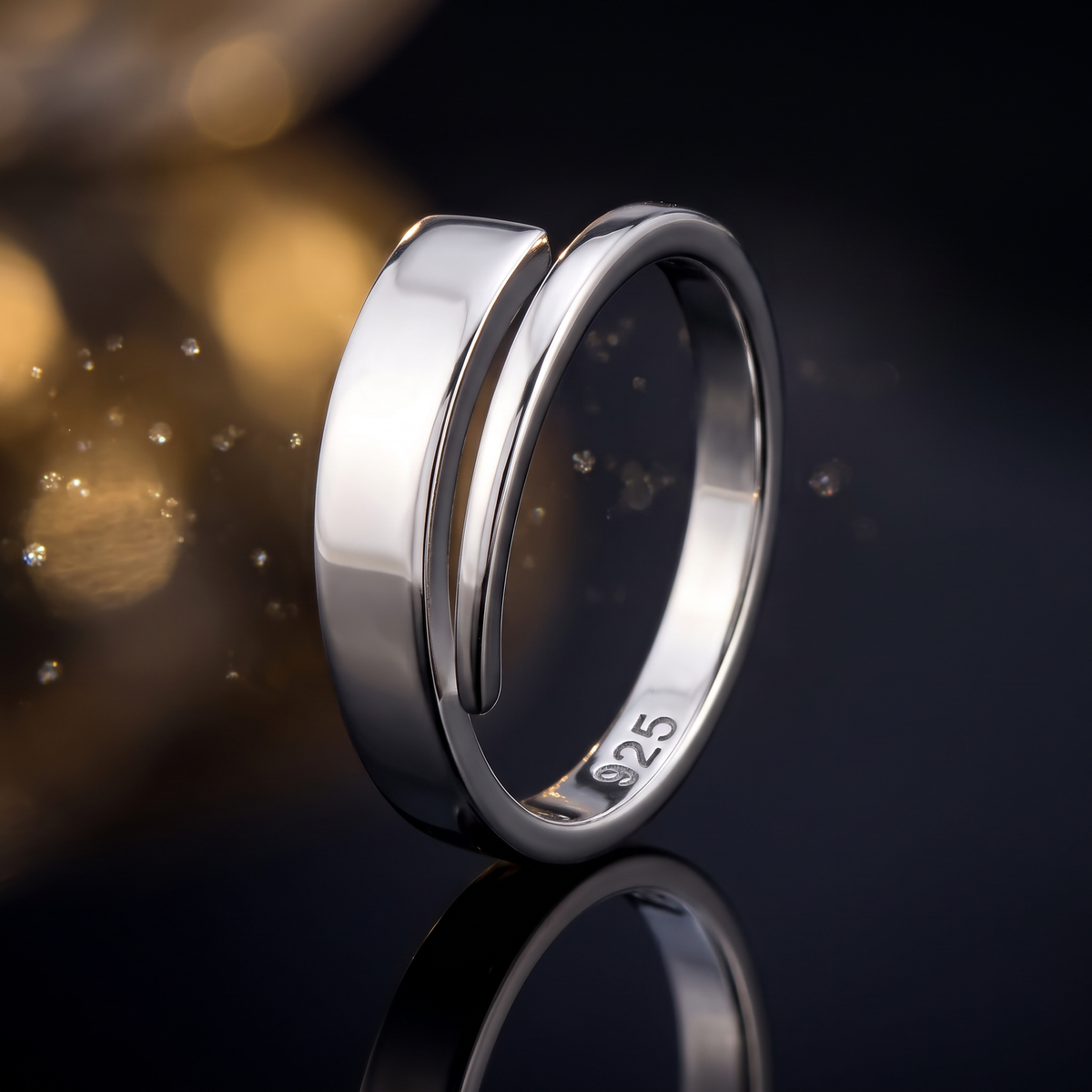 Sterling Silver Modern Bypass Wrap Stacking Ring for Women life4