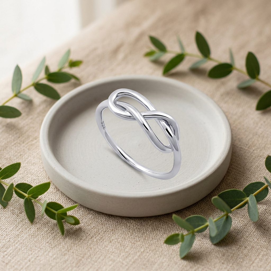 Sterling Silver 1.8mm Figure Eight Infinity Knot Ring for Women life2