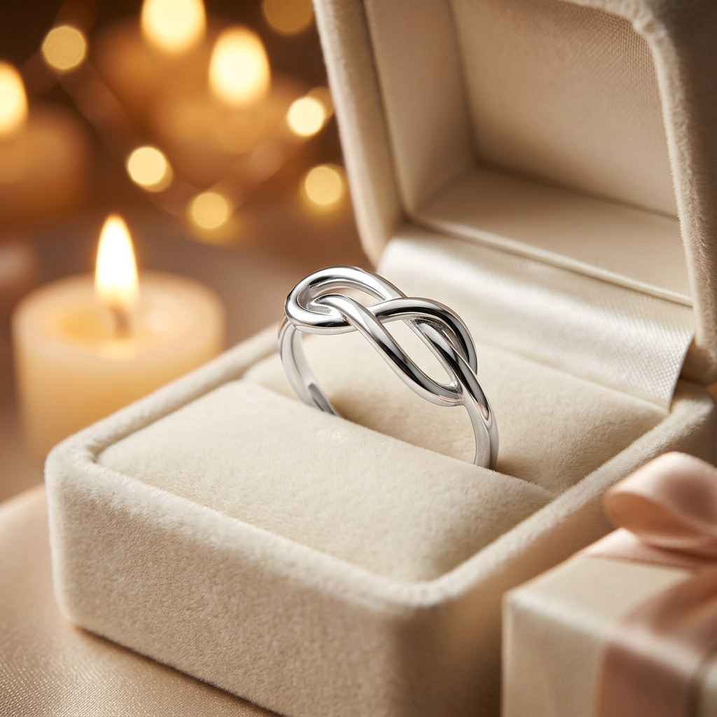 Sterling Silver 1.8mm Figure Eight Infinity Knot Ring for Women life3
