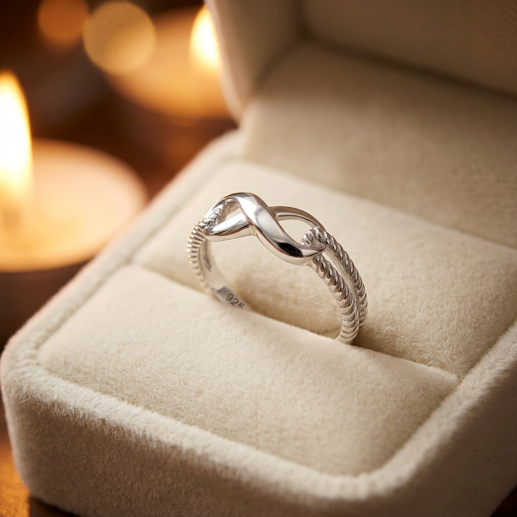 Sterling Silver 2.5mm Infinity Knot Promise Ring for Women life3