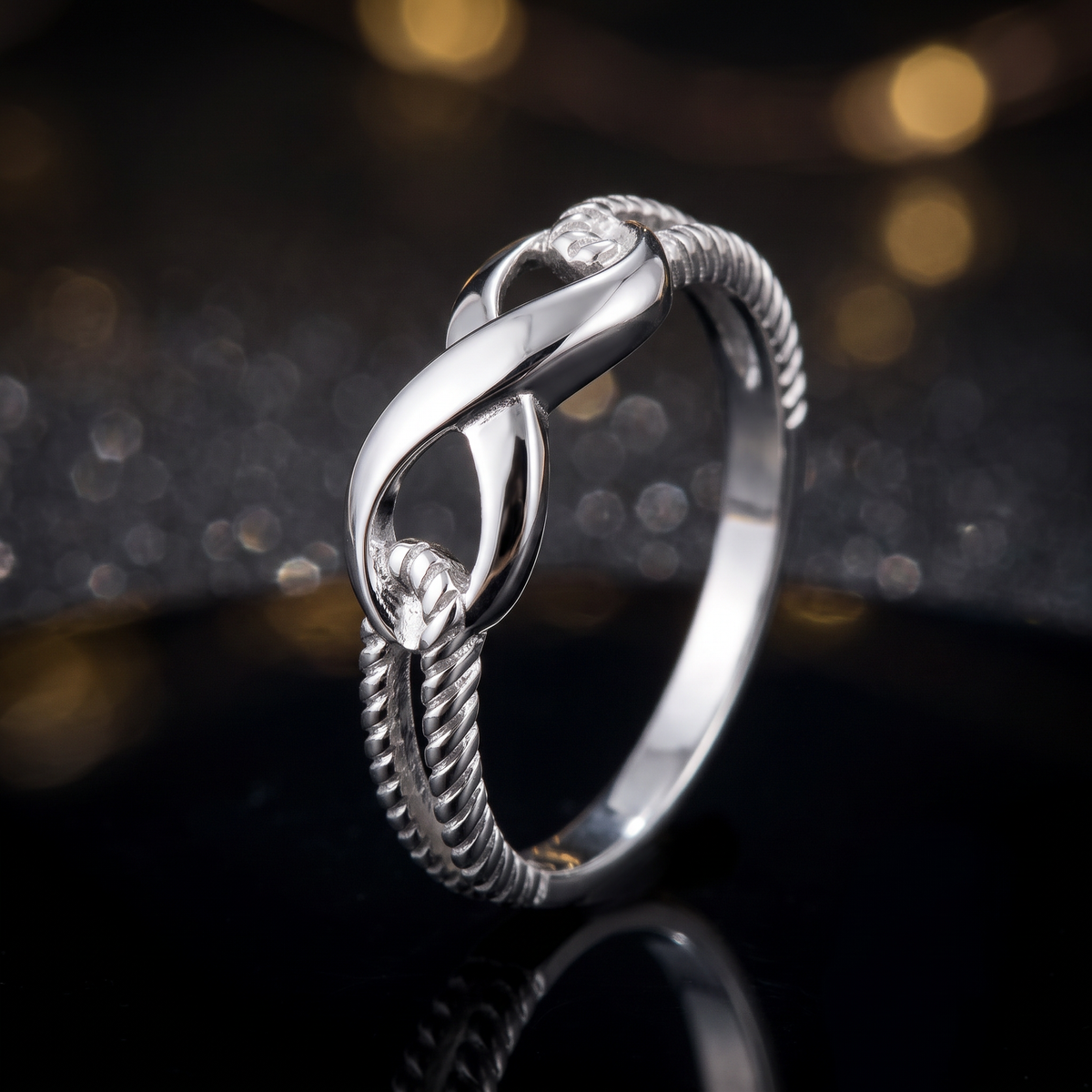 Sterling Silver 2.5mm Infinity Knot Promise Ring for Women life4