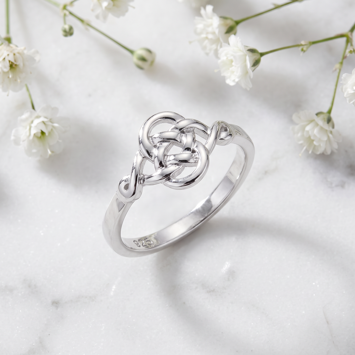 Sterling Silver Celtic Love Knot Promise Ring for Women life1