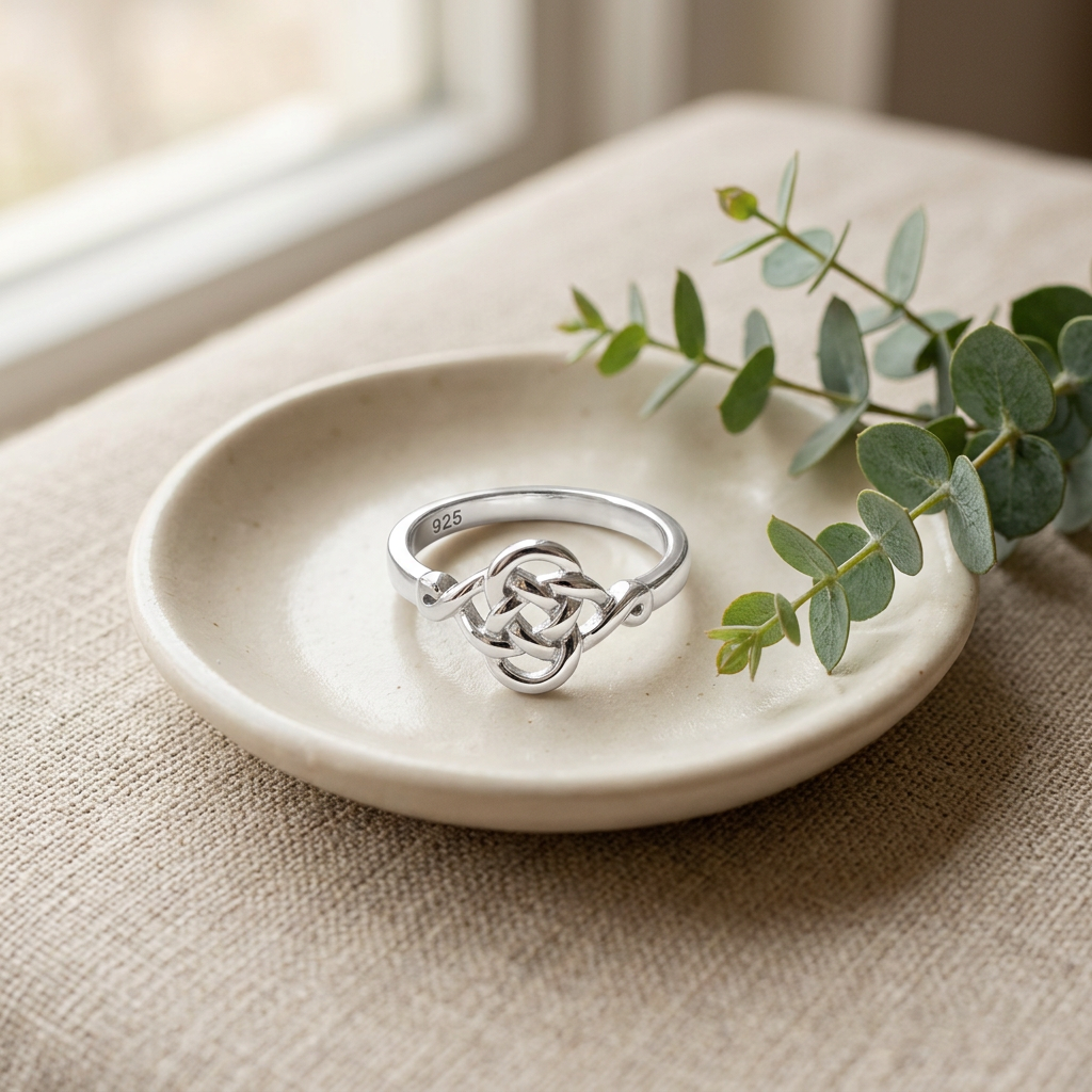 Sterling Silver Celtic Love Knot Promise Ring for Women life2