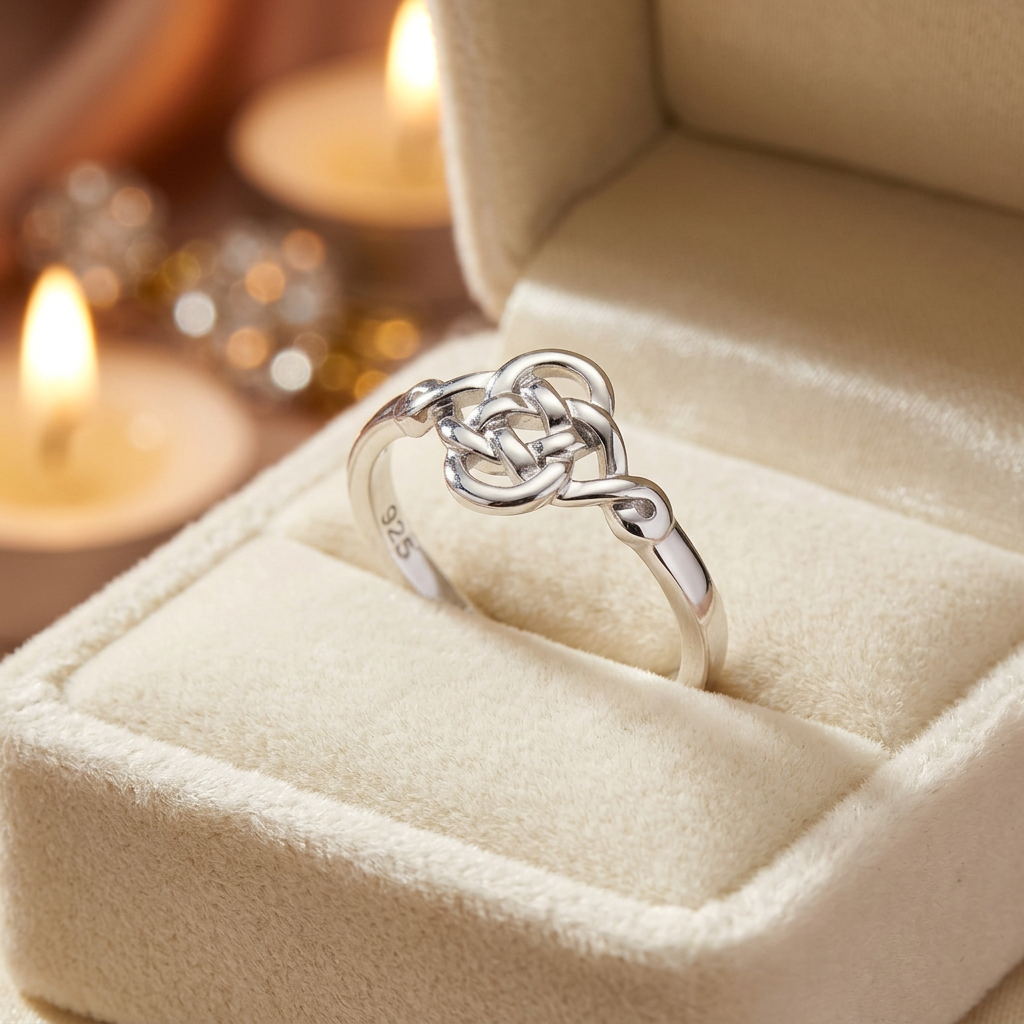 Sterling Silver Celtic Love Knot Promise Ring for Women life3