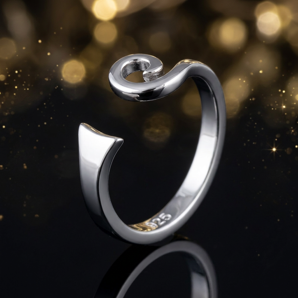 Sterling Silver 2.4mm Spiral Swirl and Arrow Point Open Cuff Ring for Women life4