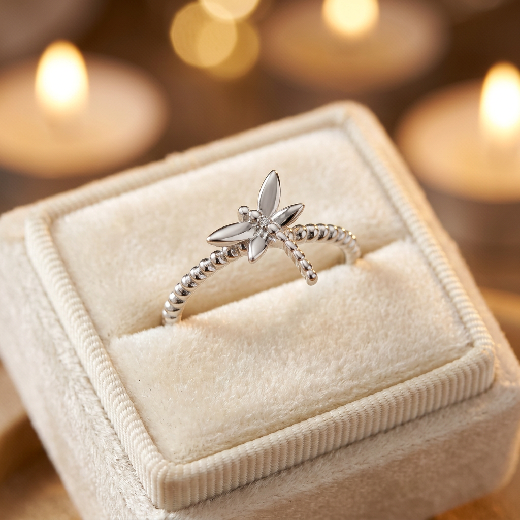 Sterling Silver 1.9mm Dragonfly Twisted Rope Stacking Ring for Women life3