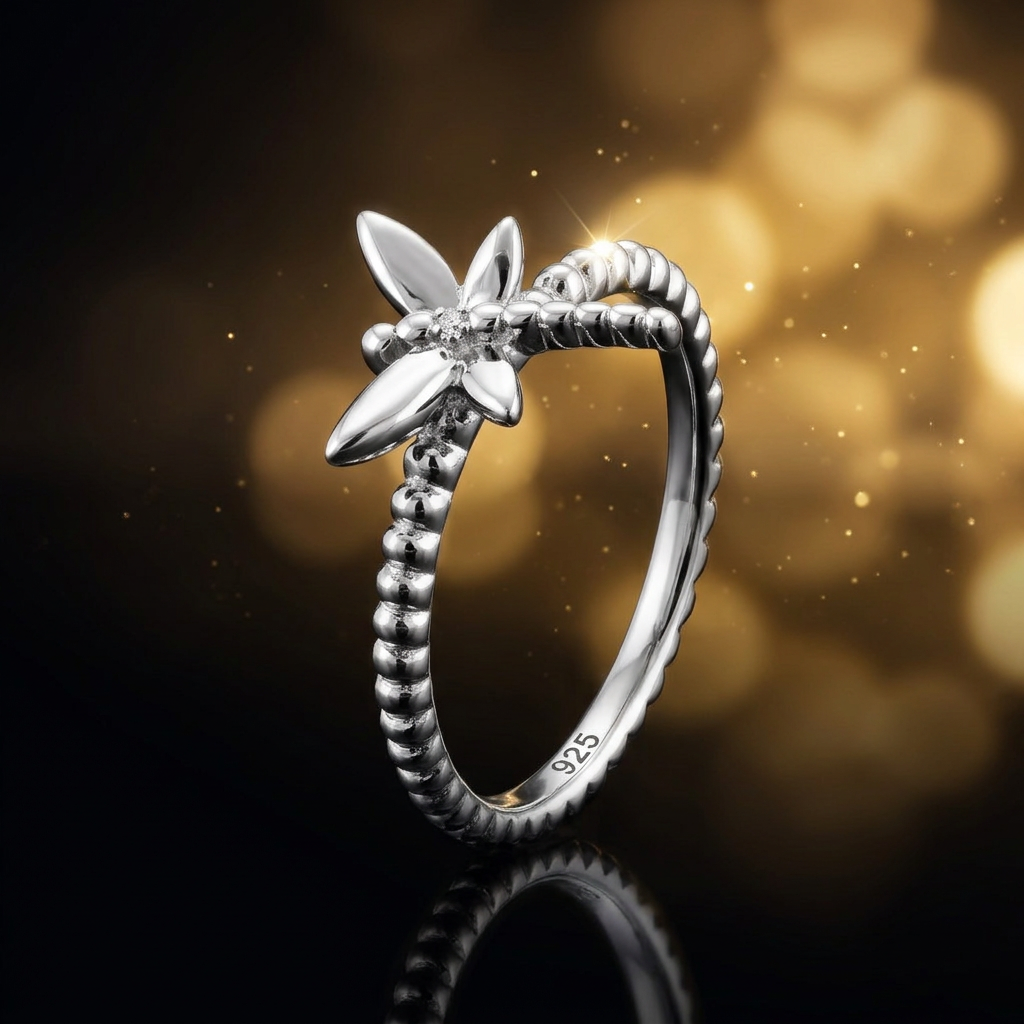Sterling Silver 1.9mm Dragonfly Twisted Rope Stacking Ring for Women life4
