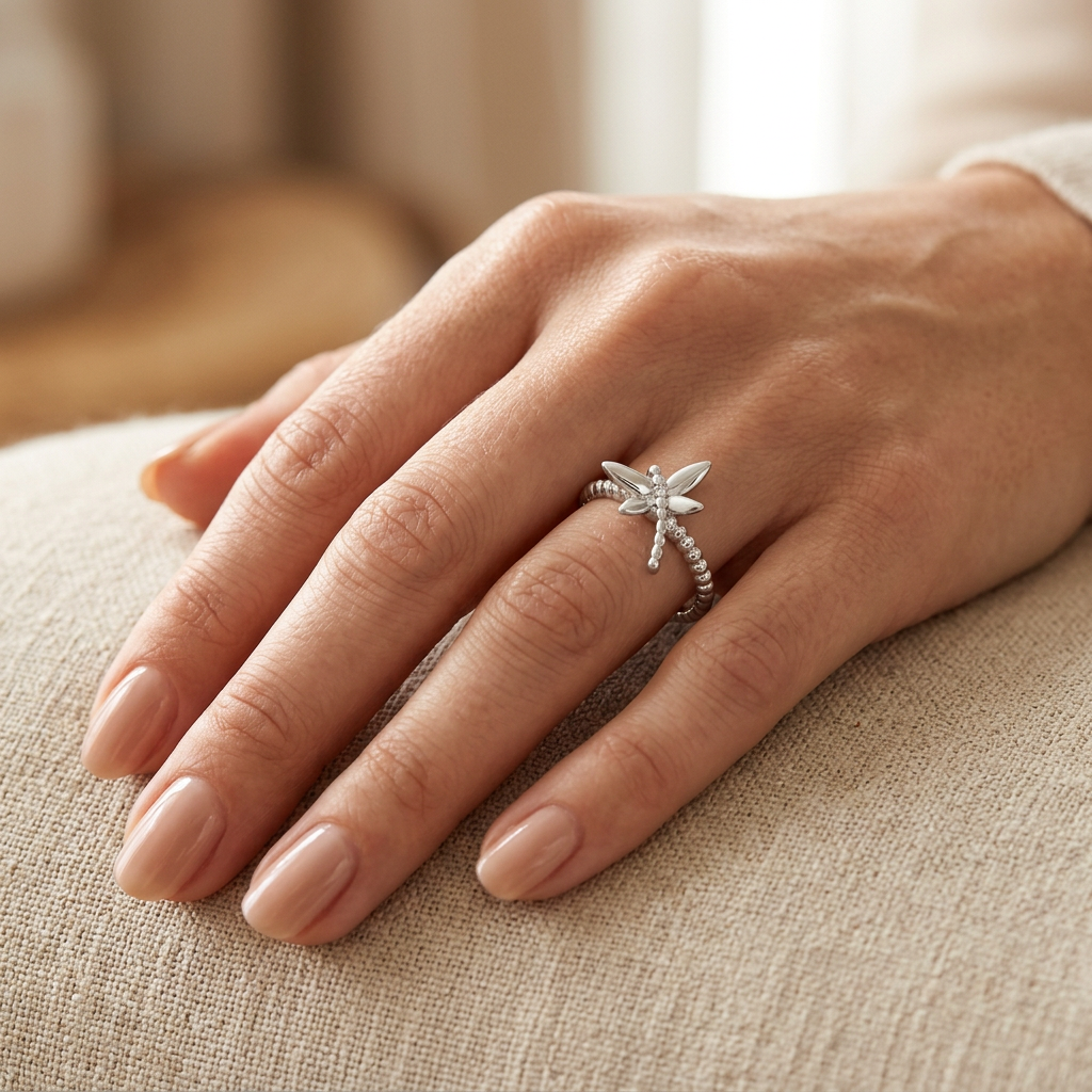 Sterling Silver 1.9mm Dragonfly Twisted Rope Stacking Ring for Women model