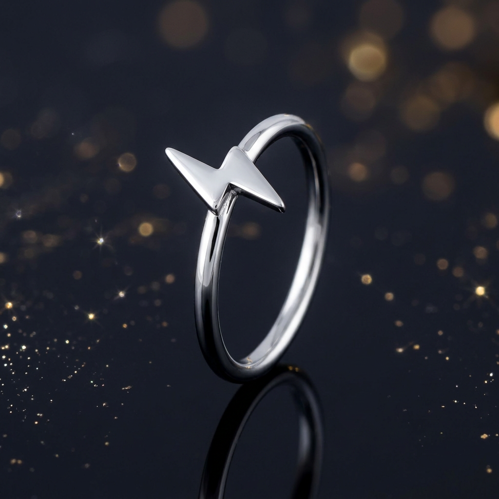 Sterling Silver 1.7mm Polished Lightning Bolt Thin Stacking Ring for Women life4