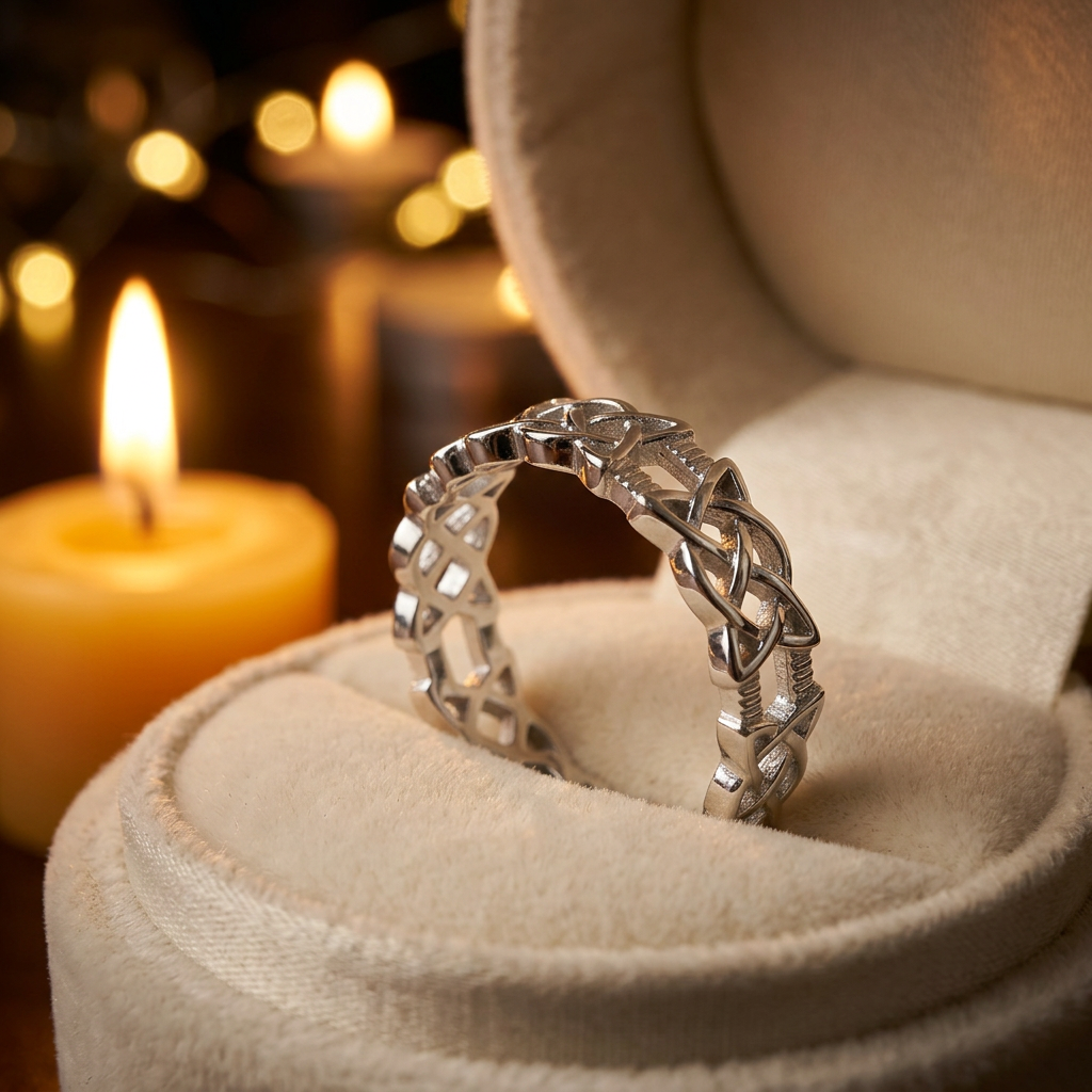 Sterling Silver 4.7mm Celtic Knot Eternity Band Ring for Women life3
