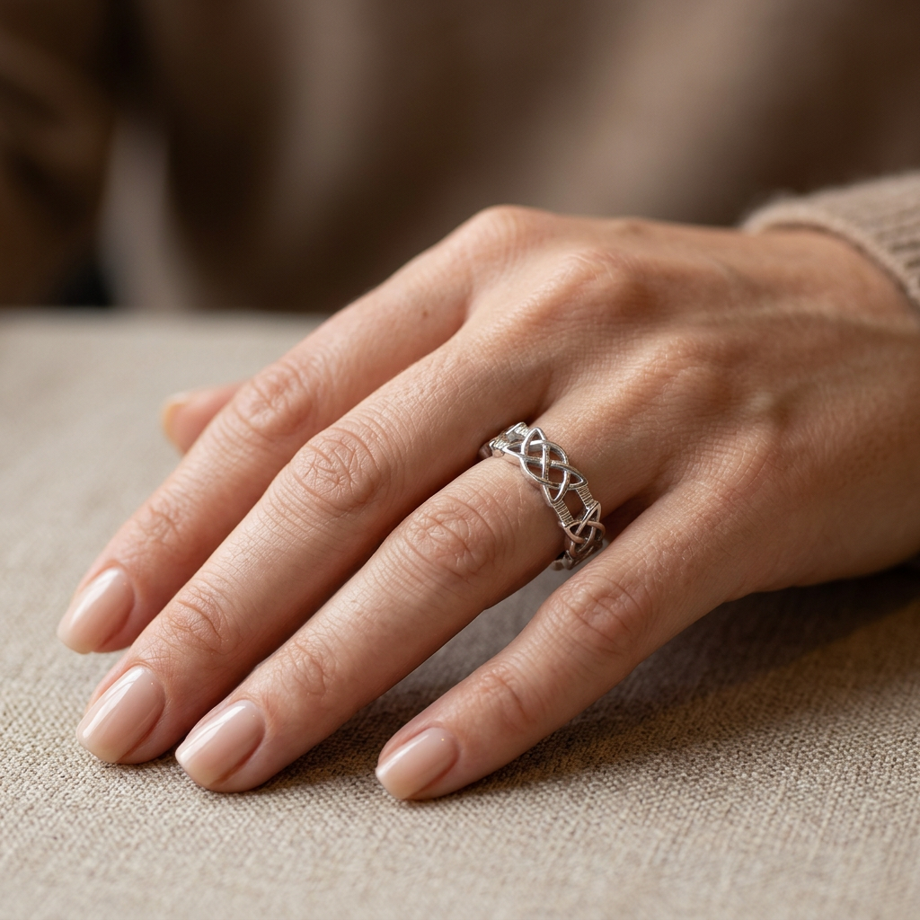 Sterling Silver 4.7mm Celtic Knot Eternity Band Ring for Women model