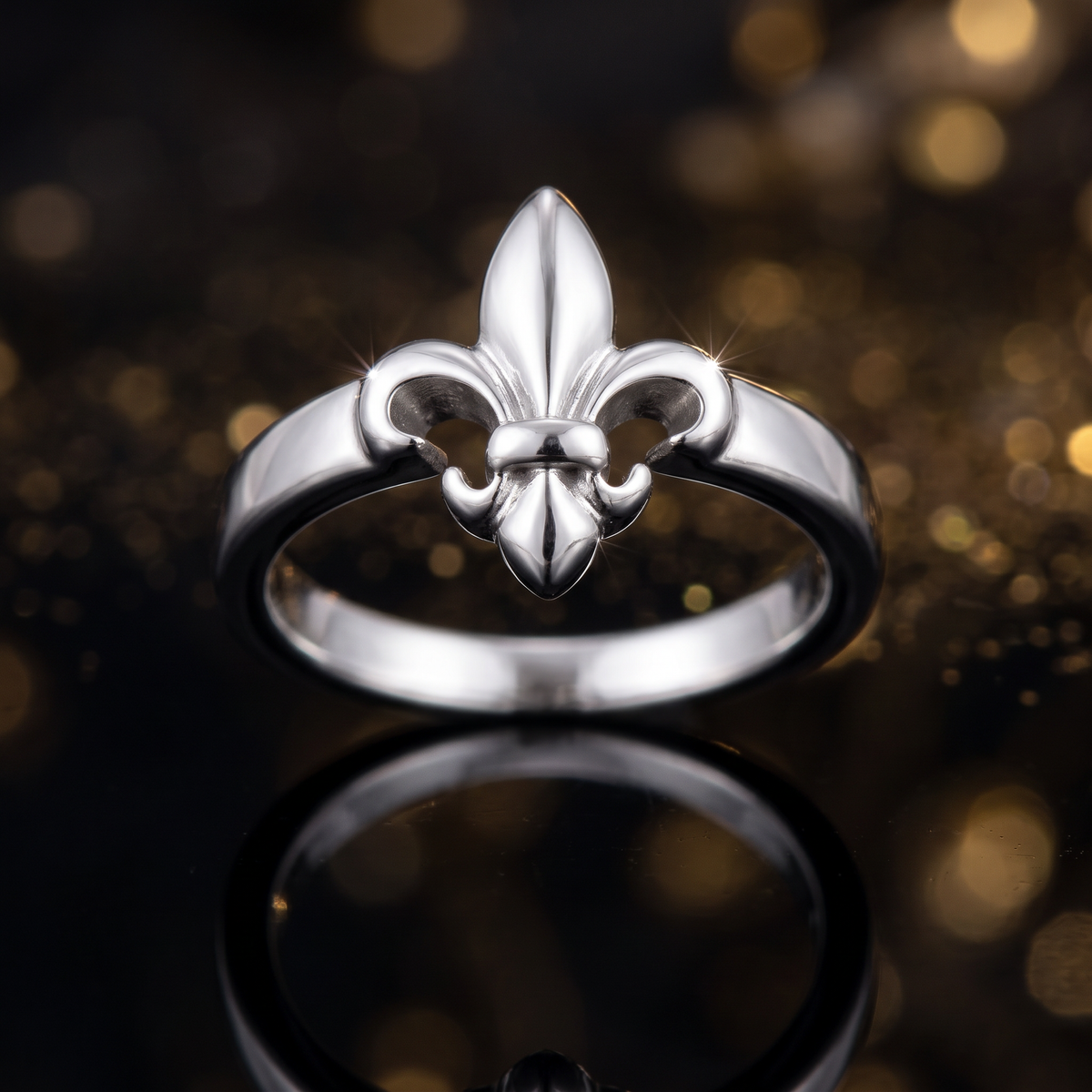 Sterling Silver 2.7mm Fleur de Lis Statement Ring for Women life4