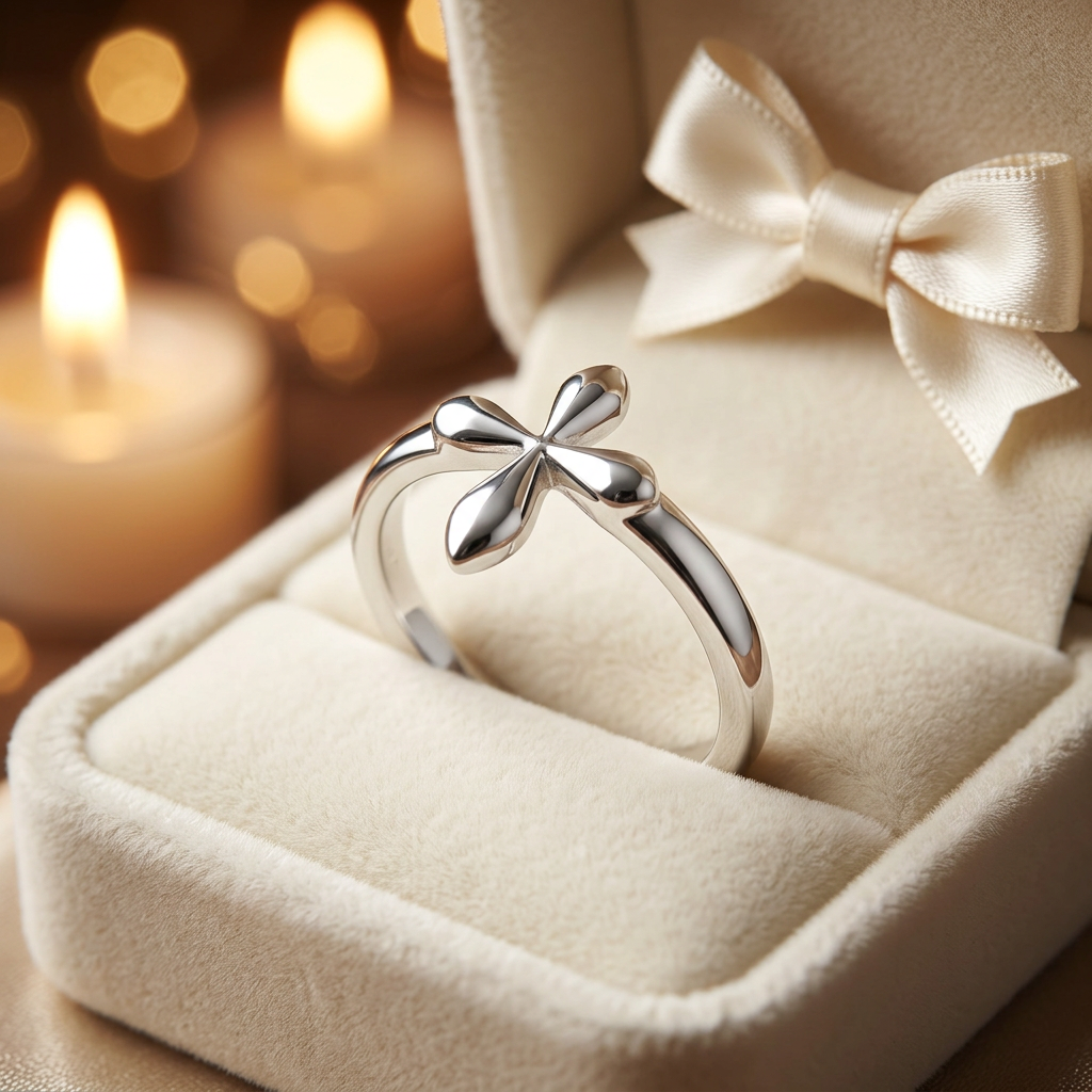 Sterling Silver 2.1mm Polished Teardrop Cross Faith Ring for Women life3