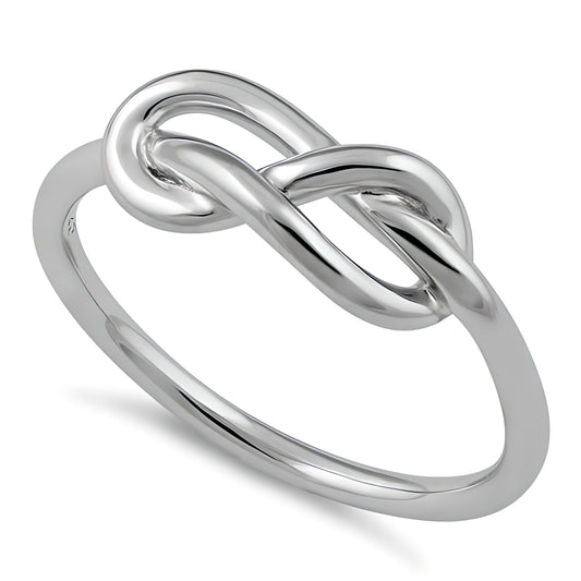 Sterling Silver 1.8mm Sailor Love Knot Infinity Promise Ring for Women
