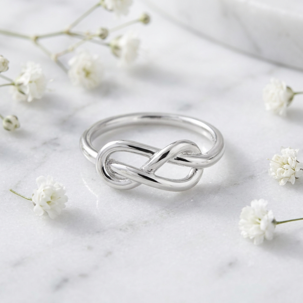 Sterling Silver 1.8mm Sailor Love Knot Infinity Promise Ring for Women life1