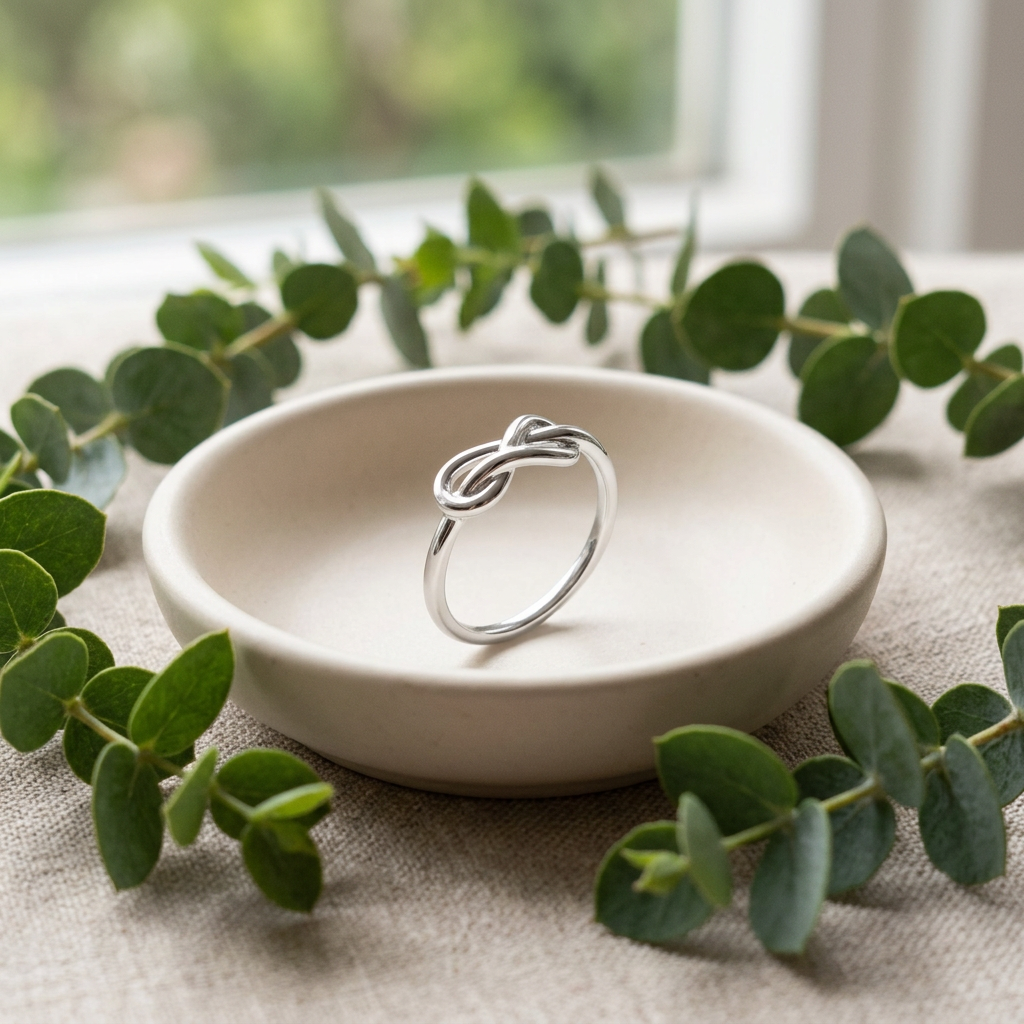 Sterling Silver 1.8mm Sailor Love Knot Infinity Promise Ring for Women life2