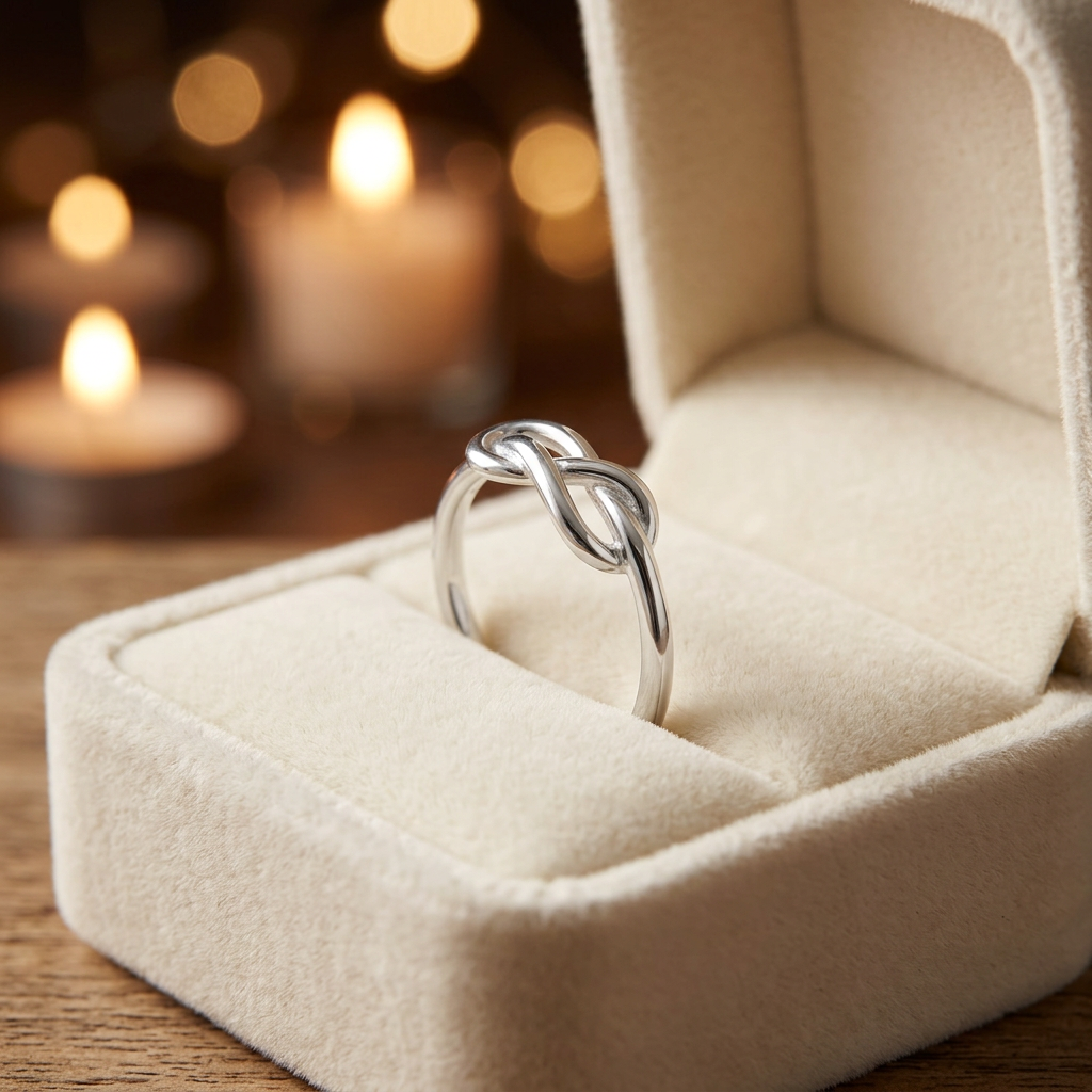 Sterling Silver 1.8mm Sailor Love Knot Infinity Promise Ring for Women life3