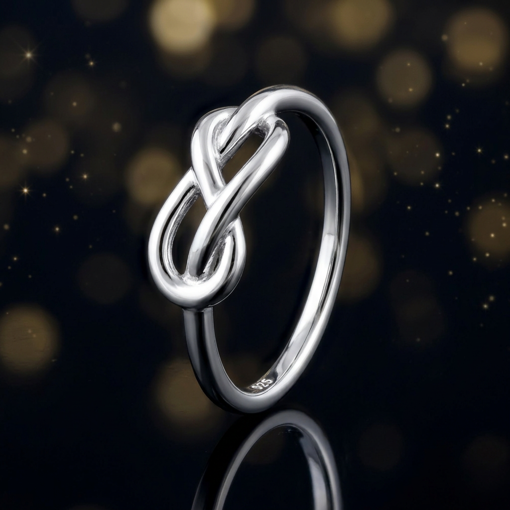 Sterling Silver 1.8mm Sailor Love Knot Infinity Promise Ring for Women life4