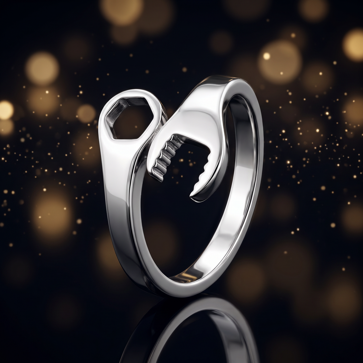 Sterling Silver Wrench Tool Ring, Unisex life4