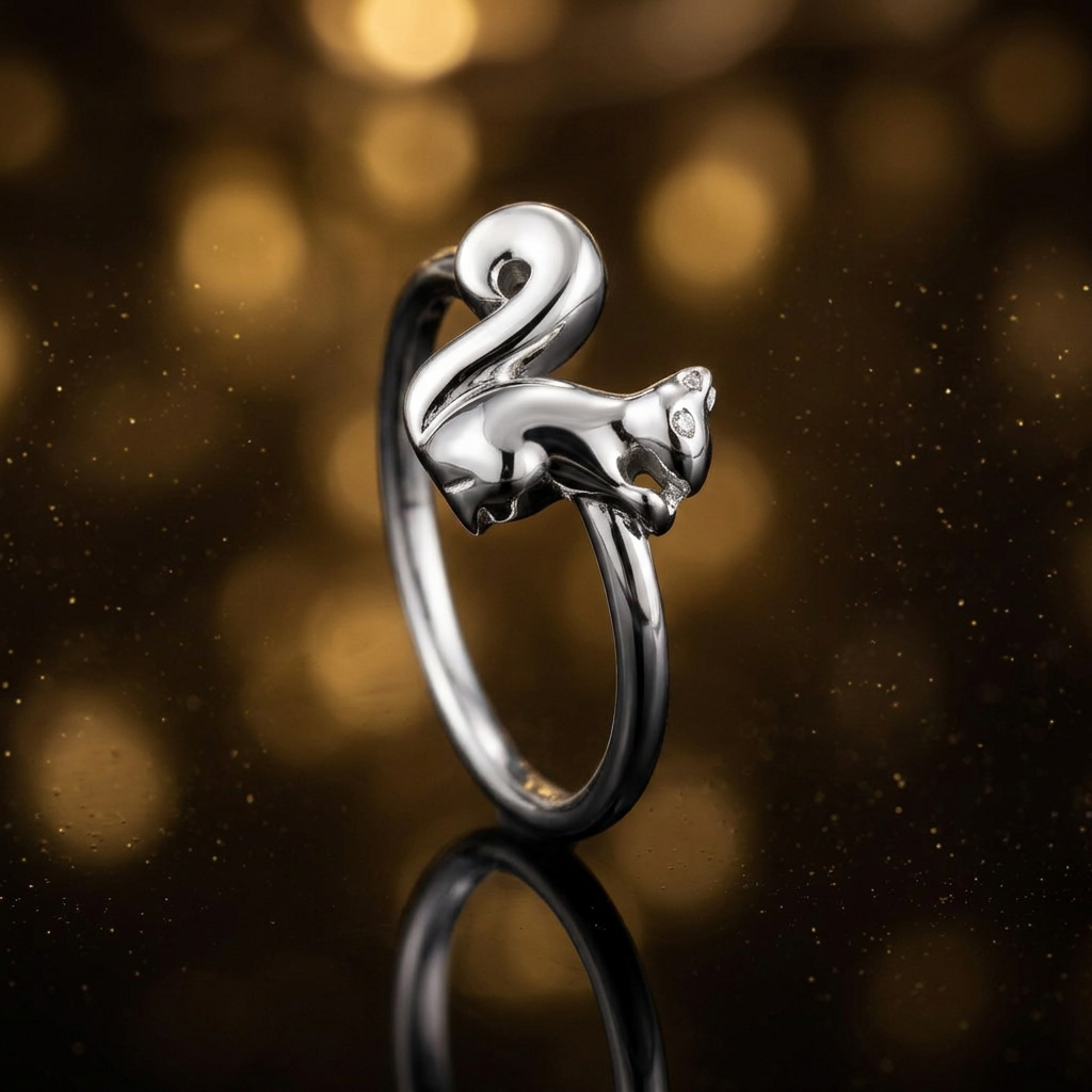 Sterling Silver Squirrel Animal Ring for Women life4