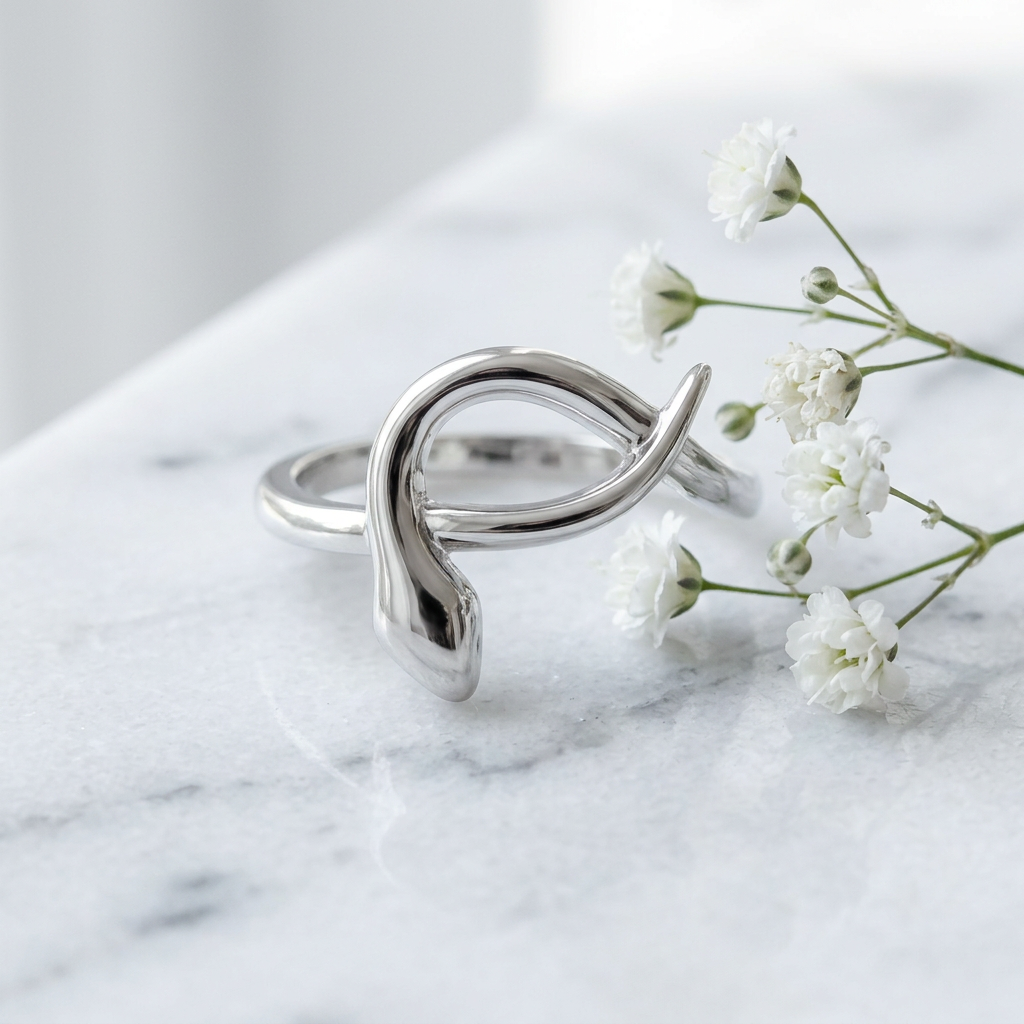 Sterling Silver 2mm Looped Snake Serpent Ring for Women life1