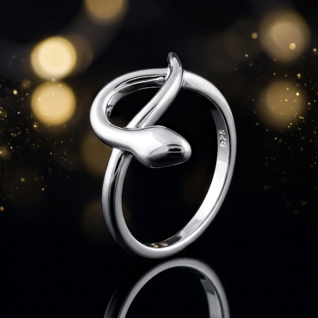 Sterling Silver 2mm Looped Snake Serpent Ring for Women life4