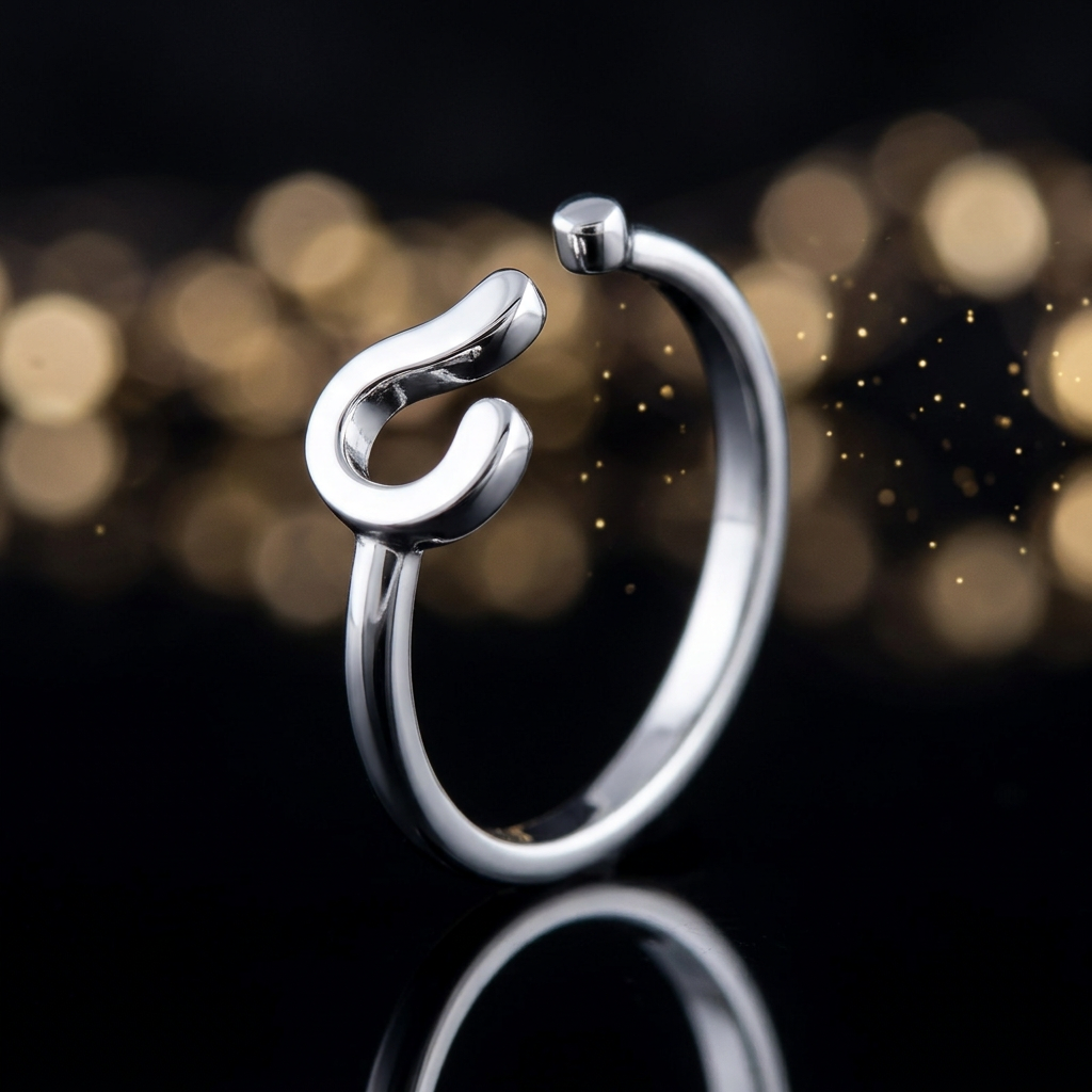 Sterling Silver 2.2mm Question Mark Open Cuff Ring for Women life4