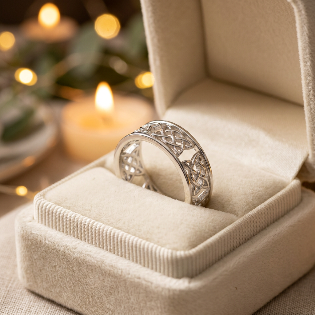 Sterling Silver 6.8mm Celtic Knot Eternity Band Ring, Unisex life3
