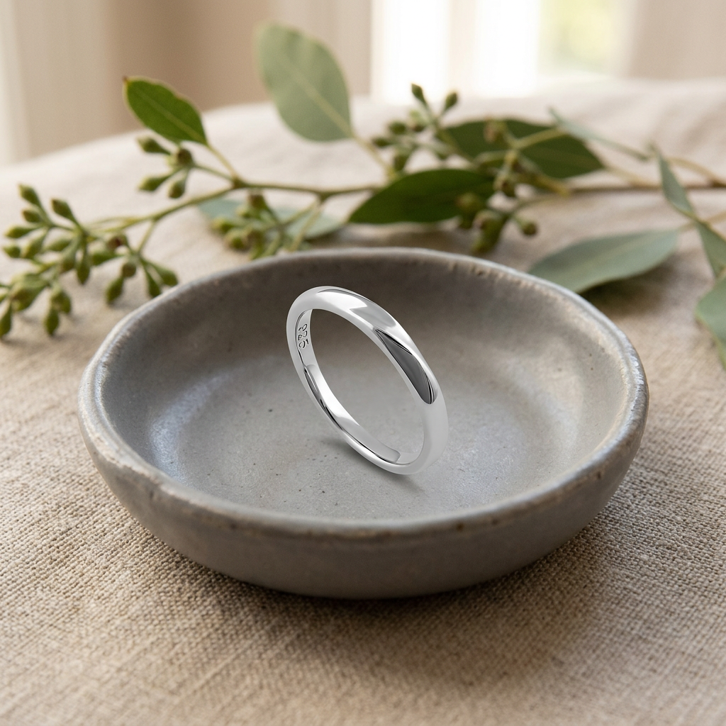 Sterling Silver 2.1mm Polished Twist Band Stacking Ring for Women life2