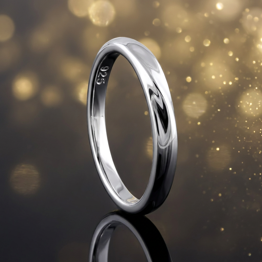 Sterling Silver 2.1mm Polished Twist Band Stacking Ring for Women life4