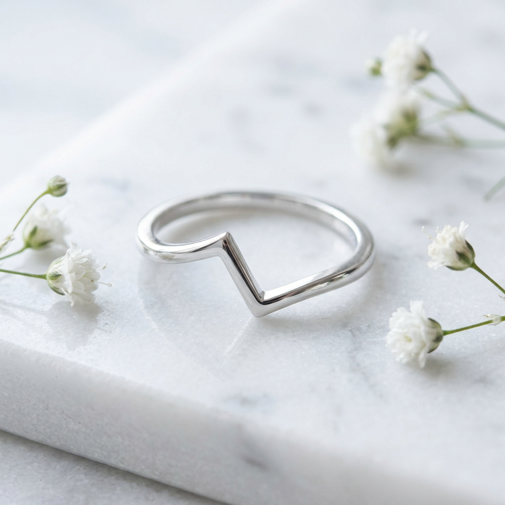 Sterling Silver 1.6mm Zig Zag Lightning Bolt Minimalist Ring for Women life1
