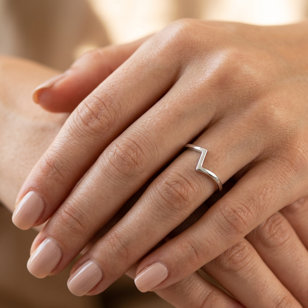 Sterling Silver 1.6mm Zig Zag Lightning Bolt Minimalist Ring for Women model
