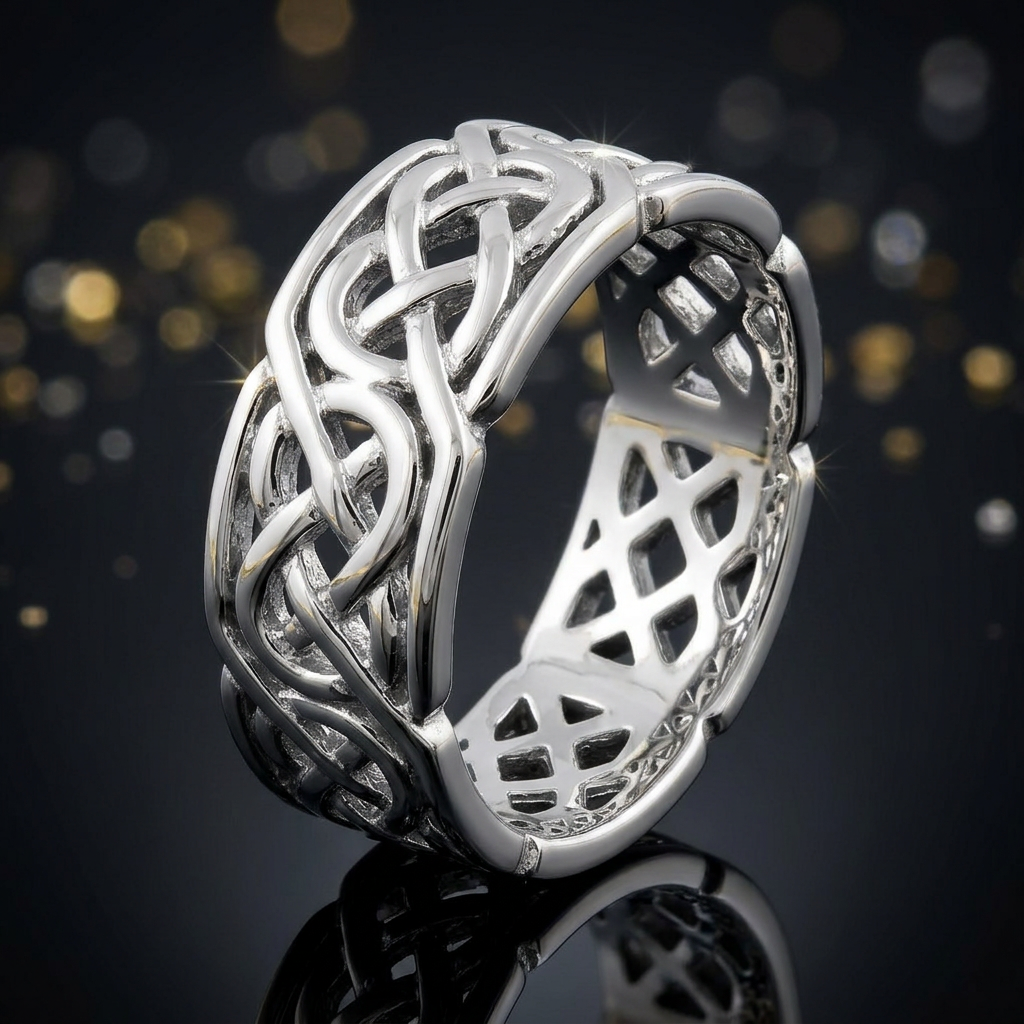 Sterling Silver 6.6mm Celtic Weave Eternity Band Ring, Unisex life4