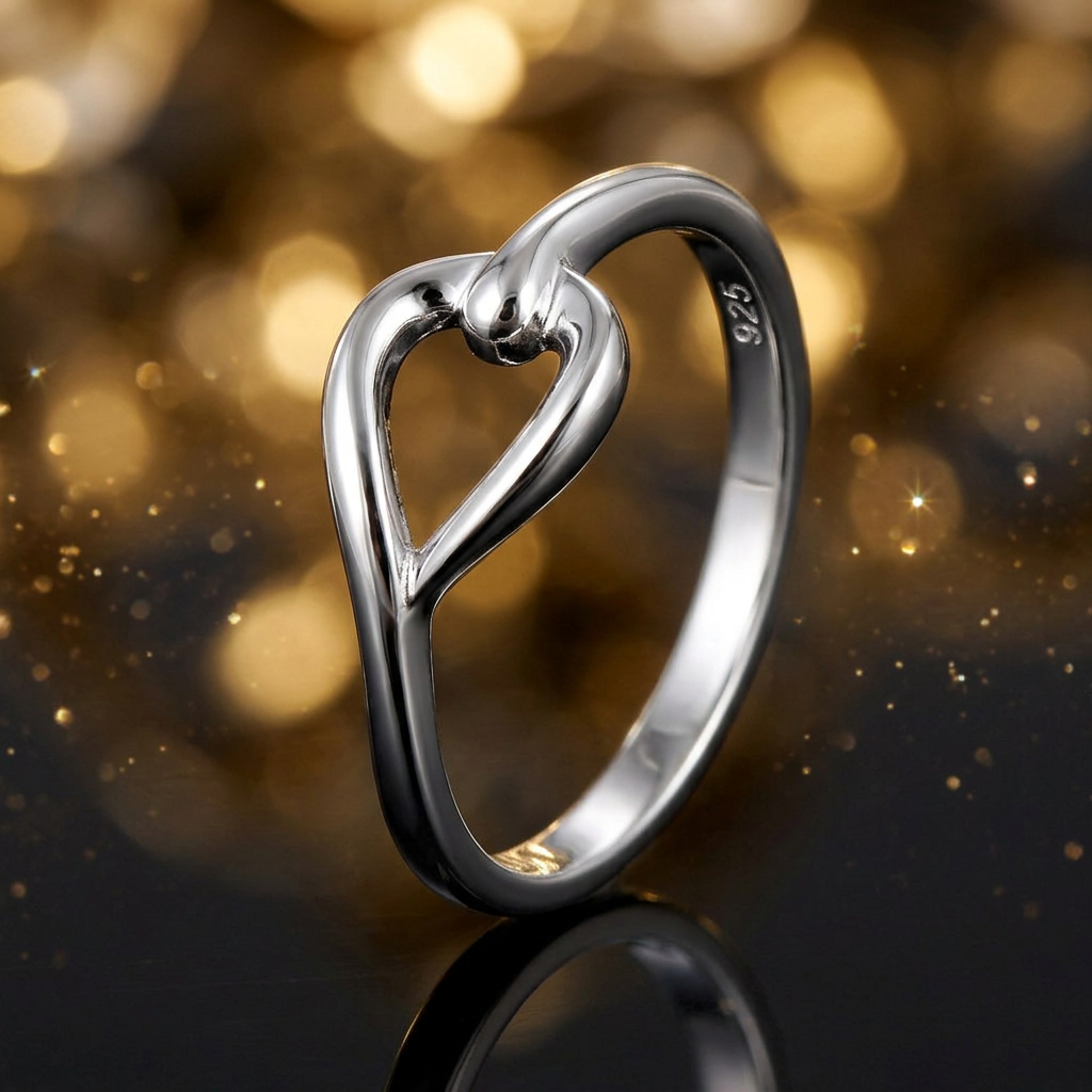 Sterling Silver Leaf Knot Loop Stacking Ring for Women life4
