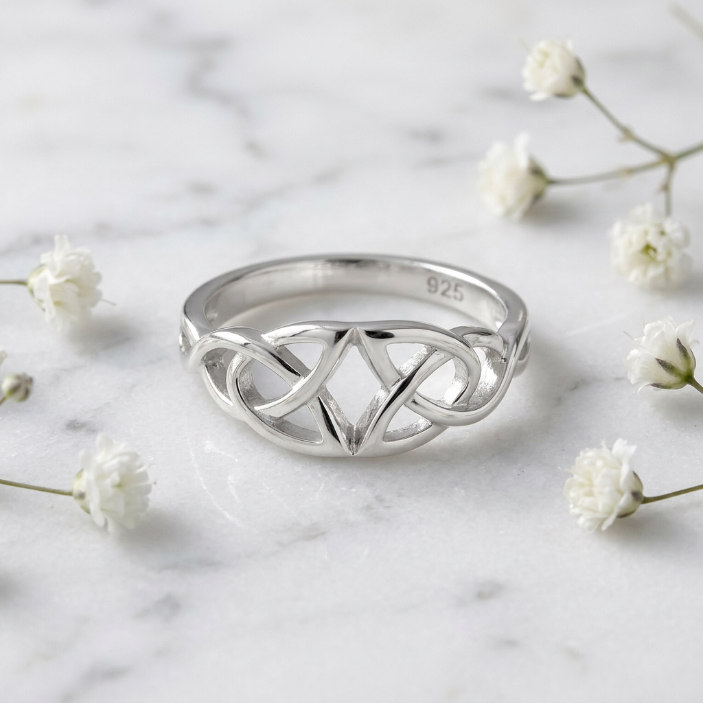 Sterling Silver 4mm Trinity Knot Celtic Band Ring for Women life1