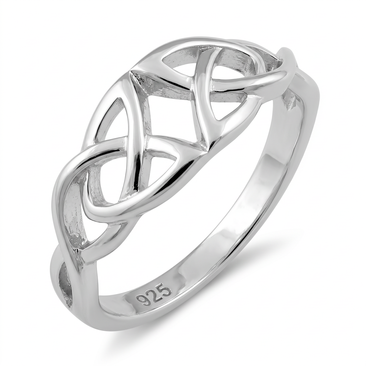 Sterling Silver 4mm Trinity Knot Celtic Band Ring for Women
