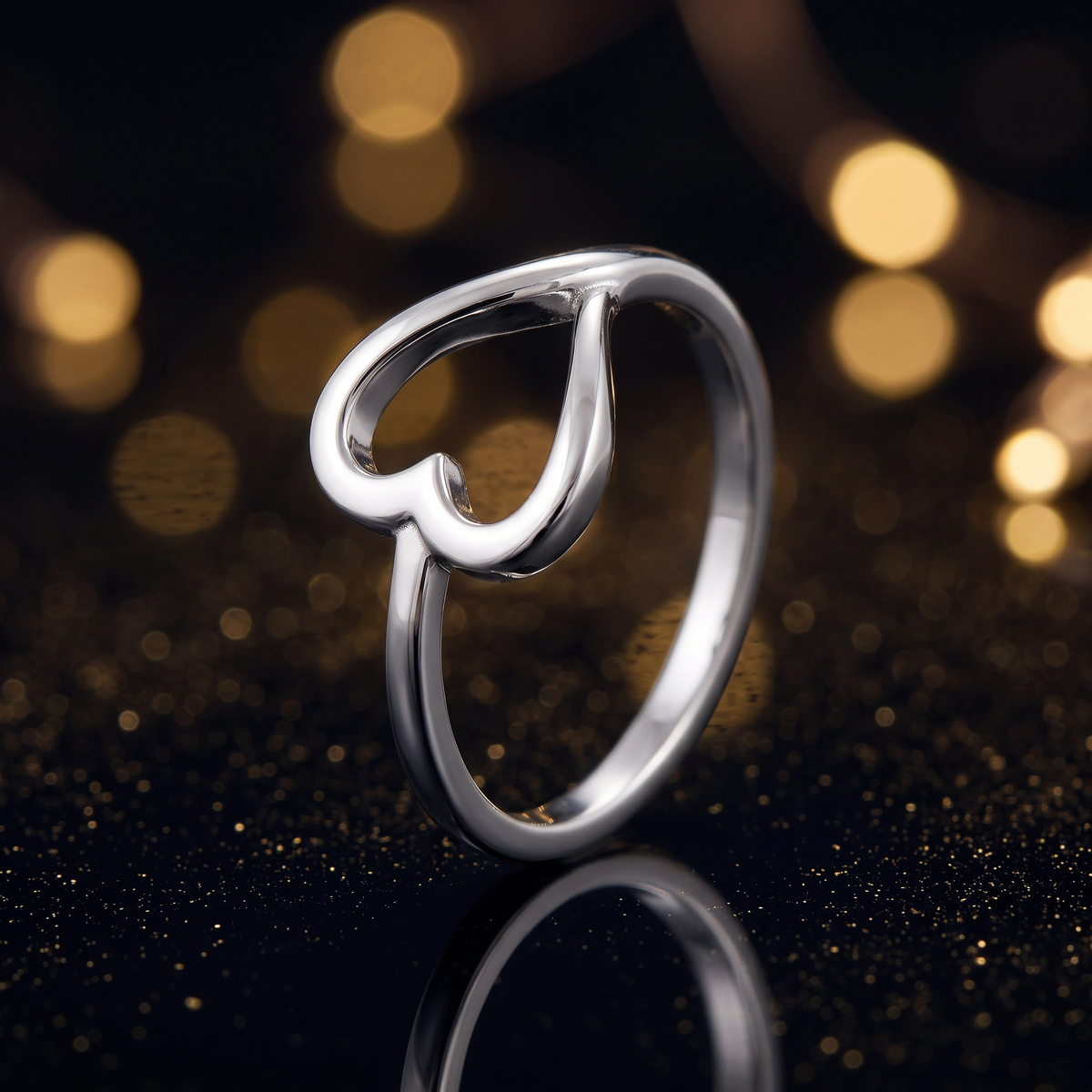 Sterling Silver 1.7mm Open Heart Promise Ring for Women life4
