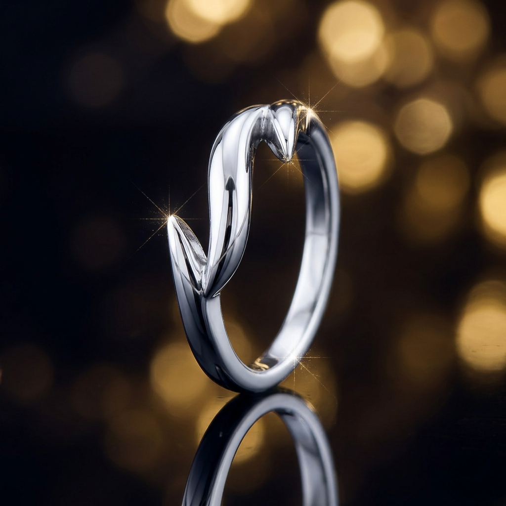 Sterling Silver 2.4mm Sculpted Thorn Tip Bypass Band Ring for Women life4