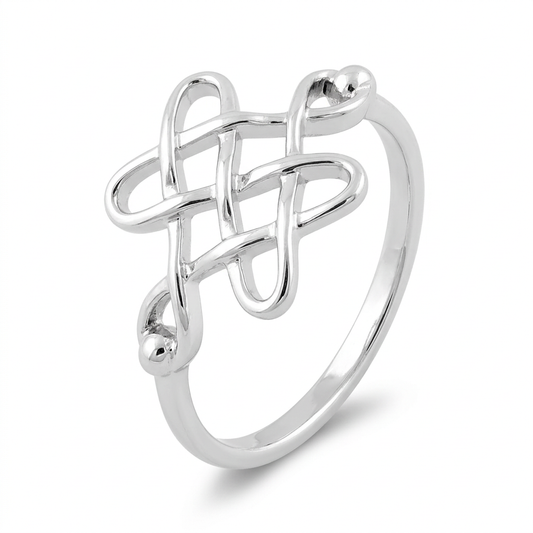 Sterling Silver 1.4mm Celtic Knot Weave Promise Ring for Women