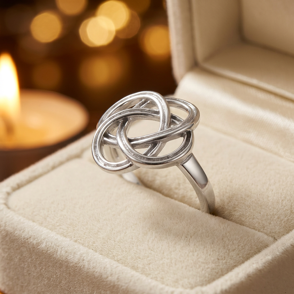 Sterling Silver Endless Love Knot Ring for Women life3