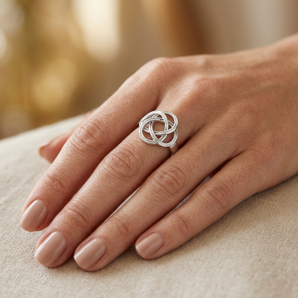 Sterling Silver Endless Love Knot Ring for Women model