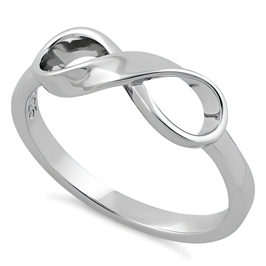 Sterling Silver 2.3mm Twisted Ribbon Infinity Symbol Promise Ring for Women