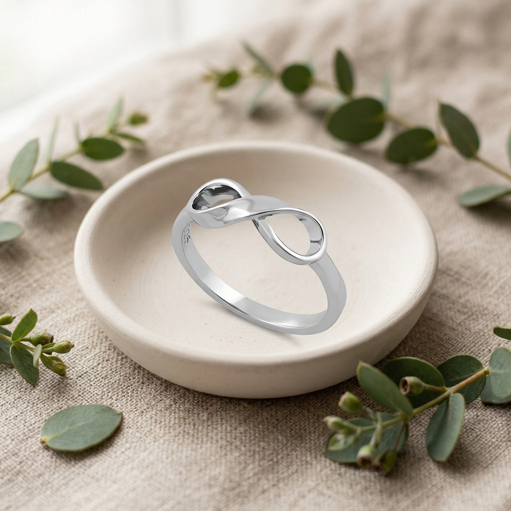 Sterling Silver 2.3mm Twisted Ribbon Infinity Symbol Promise Ring for Women life2