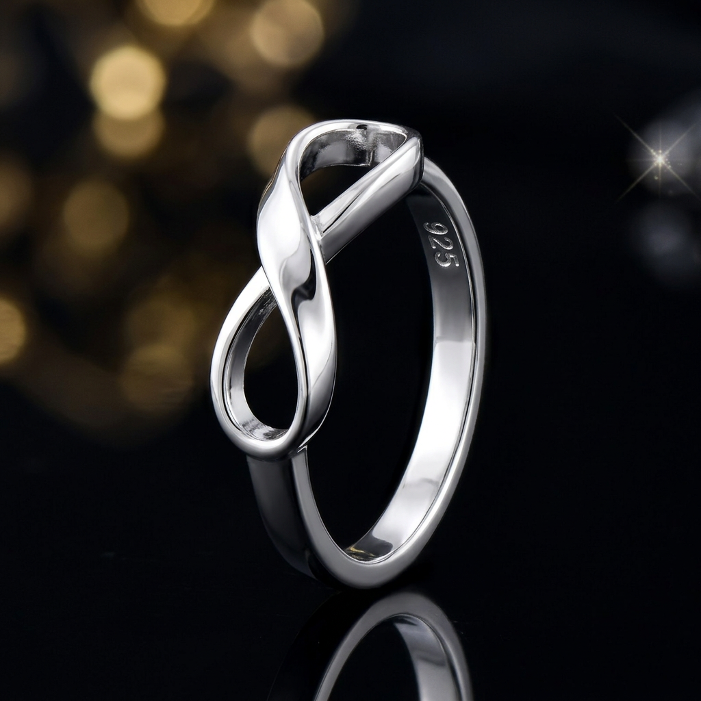 Sterling Silver 2.3mm Twisted Ribbon Infinity Symbol Promise Ring for Women life4
