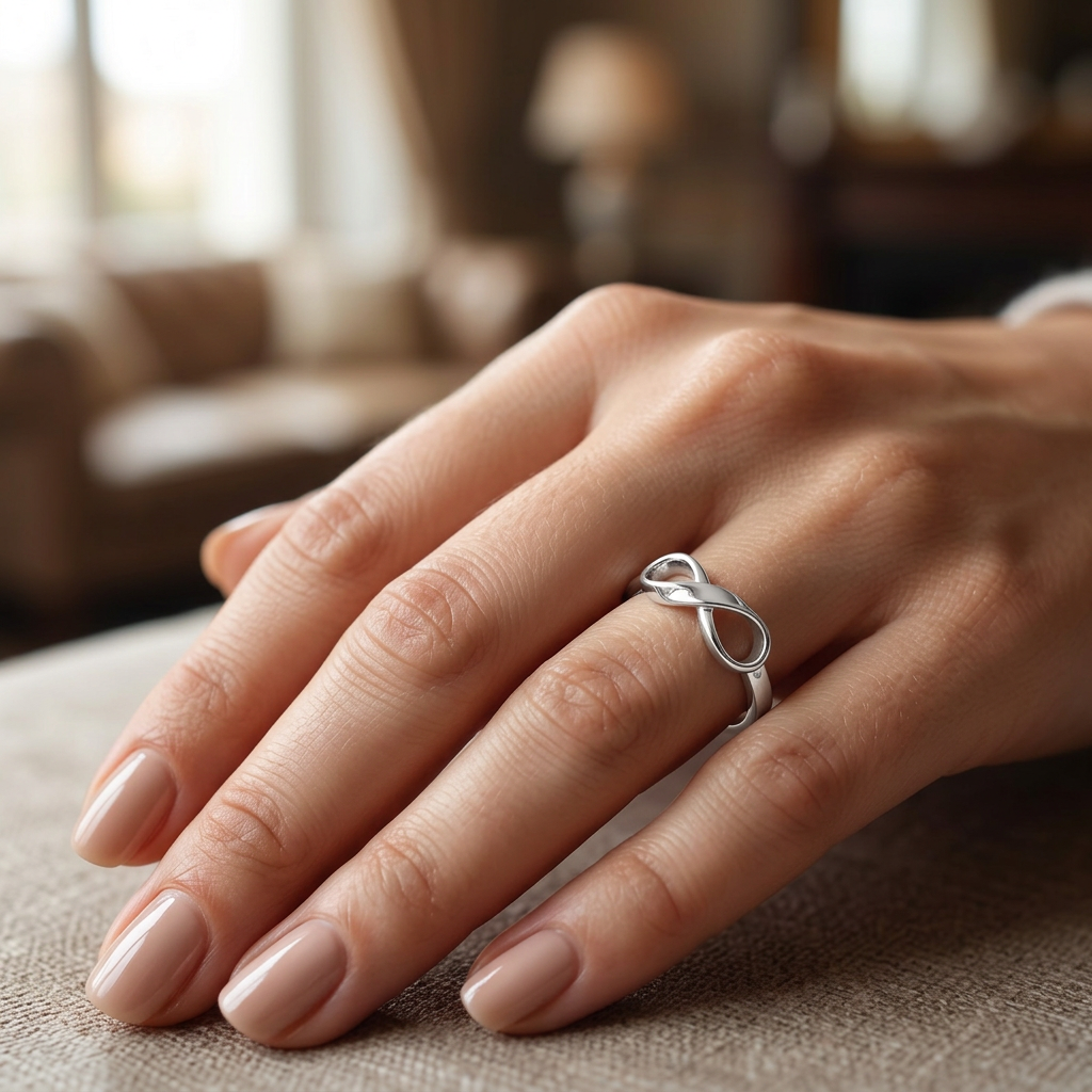 Sterling Silver 2.3mm Twisted Ribbon Infinity Symbol Promise Ring for Women model