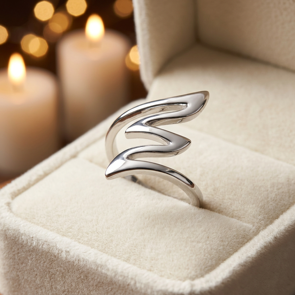 Sterling Silver 2.6mm Serpentine Zigzag Wrap Statement Ring for Women life3