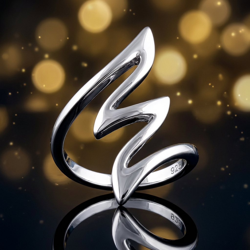 Sterling Silver 2.6mm Serpentine Zigzag Wrap Statement Ring for Women life4