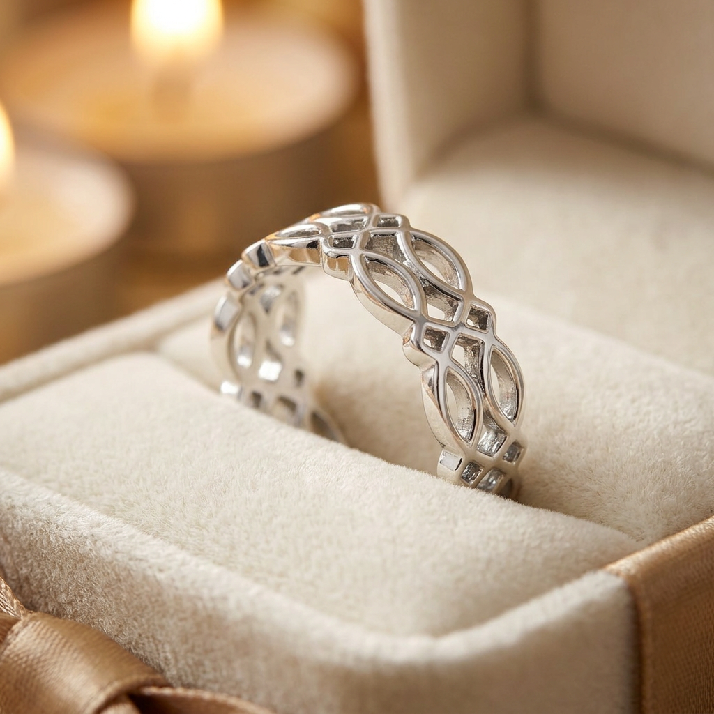 Sterling Silver 5.8mm Celtic Knot Eternity Band Ring for Women life3