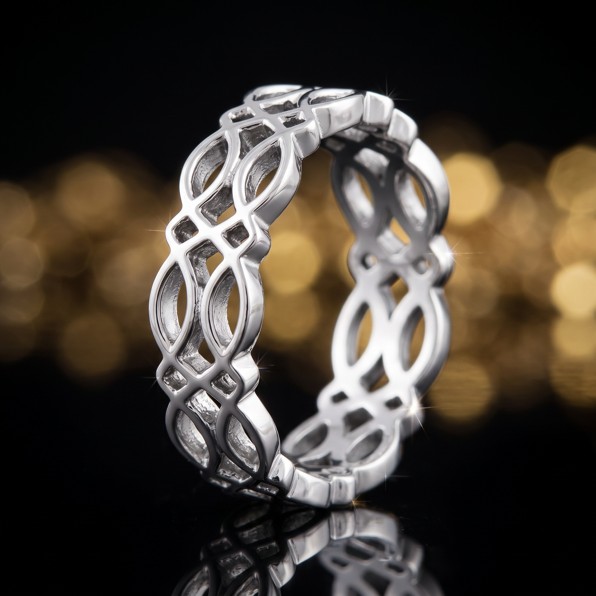 Sterling Silver 5.8mm Celtic Knot Eternity Band Ring for Women life4